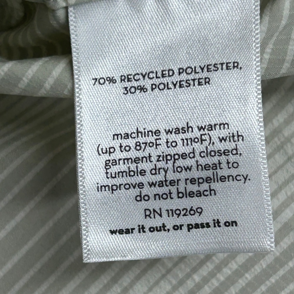 Nau Womens Small Sage tan Pinstripe Full Zip Windbreaker Jacket - Picture 6 of 11